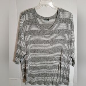 Market & Spruce Women's Gray 3/4 Sleeve Boxy Top Size 2X